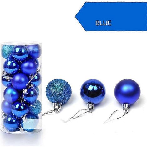 Lot de 24 mini boules de Noël décoratives, petites boules incassables pour sapin de Noël, boules suspendues de 2 cm pour les fêtes de fin d'année et les mariages. (1/5)