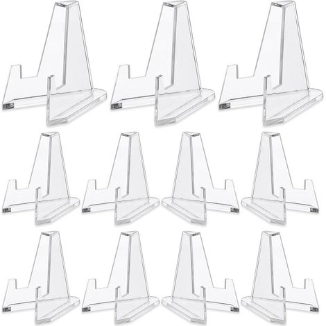24 - Présentoir Acrylique - Support Carte - Design Triangulaire Stable Pour Collection Pokemon Badge Photo Assiette Transparent 5,4x5,5cm (1/5)