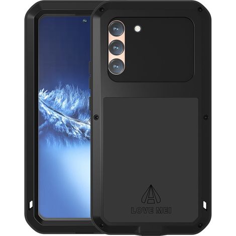 Love Mei Hülle für Samsung Galaxy S22+ Plus, mit Glas geschützt, Schwarz (1/5)