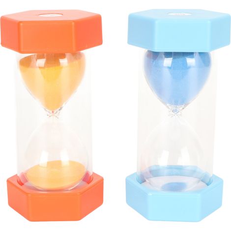 60-Minuten-Sanduhr, 2-teiliges Glas-Timer-Set für Kinderspiele, Klassenzimmer, Zuhause, Küche, Büro (1/5)