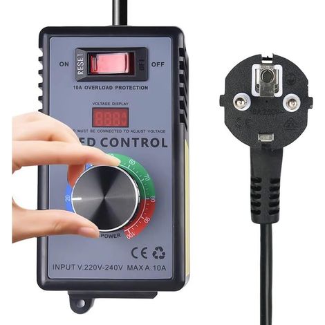 Régulateur de vitesse pour moteur 230 V,15 A 4000 W,régulateur de tension,régulateur de tension en continu pour meuleuse d'angle,souffleur,perceuse à main,scie circulaire (10 A) (1/5)