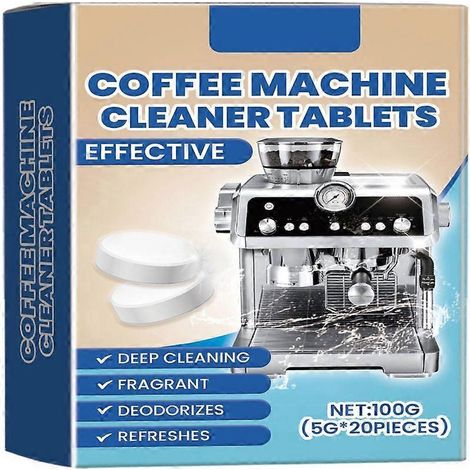 20 comprimés effervescents nettoyants pour machine à café, pour un entretien facile (1/5)