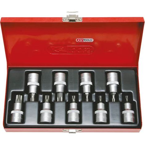 KS Tools 911.1386 1/2'' Bit-Stecknuss-Satz, 9-tlg., TB20-TB60 mit Stirnlochbohru (1/2)