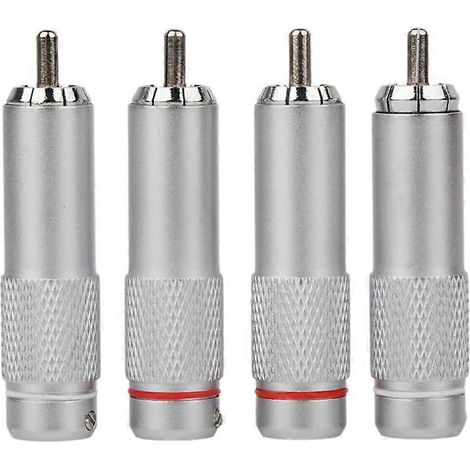 Lot de 4 fiches RCA audio pour câble Hi-Fi DIY et accessoires d'enceinte (1/5)