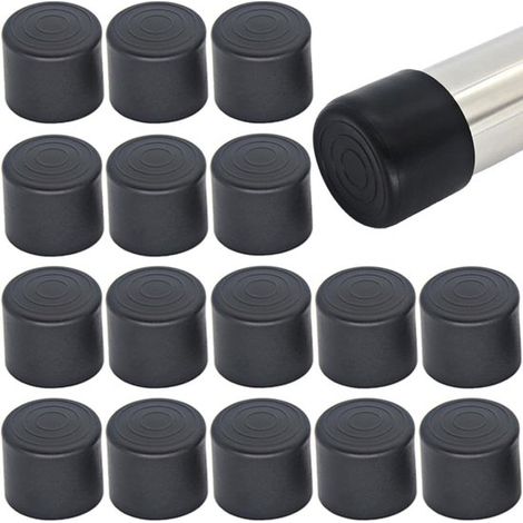 16 piezas，Tapas para patas de silla，252525 mm，Fundas para patas de muebles，Protectores redondos de goma para patas de muebles，Negro (1/5)