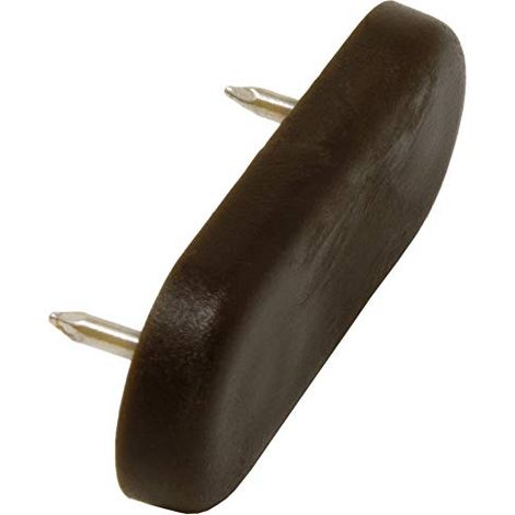 Adsamm® / 32 x scivoli in plastica con 2 chiodi / marrone / 18x44 mm / rettangolari / puntali sottosedia in polietilene con chiodi / piedini protettivi per arredi (1/3)