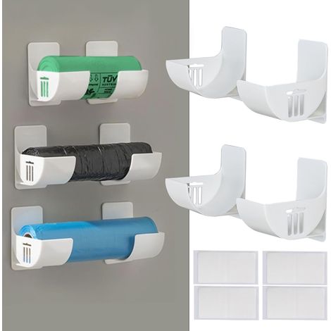 CCYKXA 4 Pieces Aluminum Foil Storage Box Adhesive Door Wall Shelf Storage Box for Kitchen Cupboard Doors for Cupboard Door Pantry Door Wall Mount White Parchment Paper (1/5)