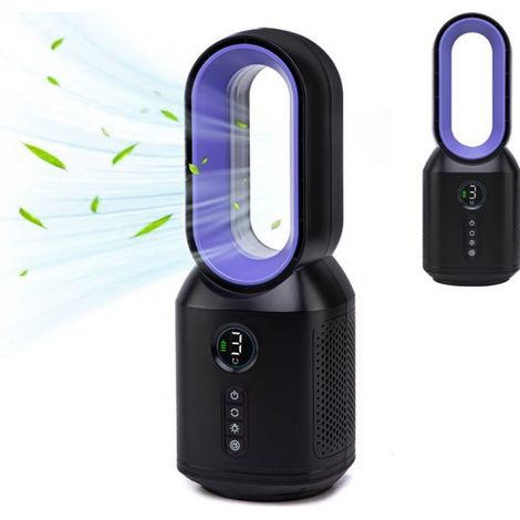 ® - Ventilateur de table - Ventilateur sur pied - Sans pales et sans fil - Veilleuse intégrée - 3 vitesses - Autonomie de 8 heures (1/5)