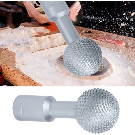 Winkelschleifer für Holzbearbeitung mit Kugelschleifkopf, Kugelmeißel, Schleifscheibe aus Kohlenstoffstahl, Schleiflöffel, Lochfeile, silber 14 mm. (1/5)