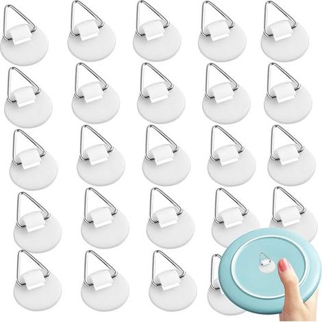 30-teiliges Set weißer Klebehaken für Lochwände/Bilderrahmen (1/5)