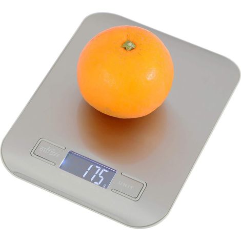 Digitale Küchenwaage (5 kg/11 lb), hochwertige elektronische Küchenwaage aus Edelstahl mit LCD-Anzeige, ideal zum Kochen zu Hause