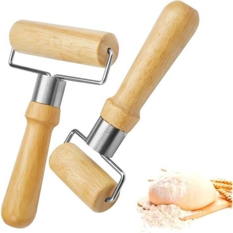 2-Piece Rolling Pin Set, Wooden Rolling Pin, Mini Rolling Pin, Smooth and Non-Stick, for Hand Rolling Dough and Pizzas (1/4)