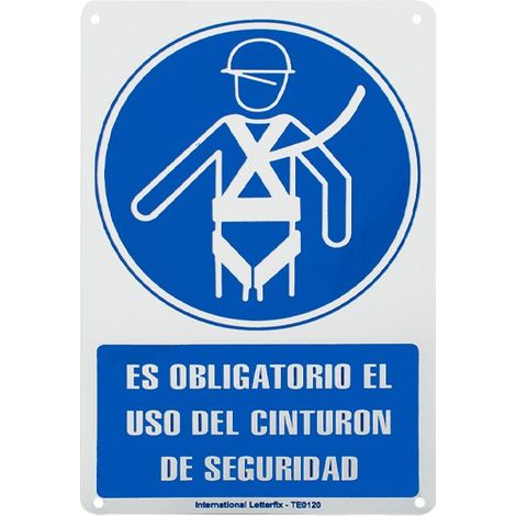 Panneau de ceinture de sécurité obligatoire, PVC haute visibilité, 30 x 20 cm. MARQUE