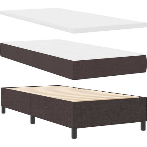 Boxspringbett mit Kissen Dunkelbraun 90 x 190 cm Stoff vidaXL (1/5)