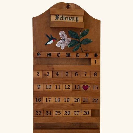 Neue festliche Wanddekoration aus Holz, Kalender, 35 x 20 cm, Stil 1
