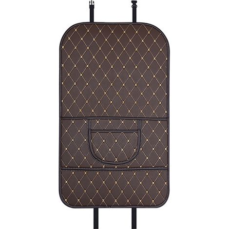 Housse de protection siège arrière auto avec poche rangée, similicuir antidérapant, tapis anti-coups universel (1/5)