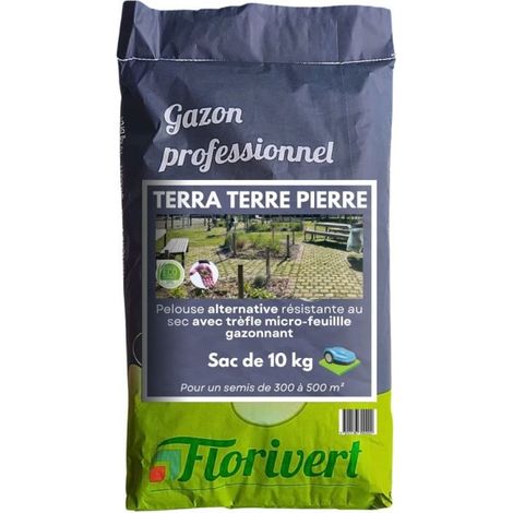 Pelouse alternative Terra Terre Pierre 10 kg trèfle micro-feuille, pour sols secs - Florivert 1201805