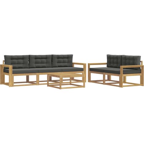 Set di divani da esterno 6 pz Bianco e Antracite vidaXL (1/5)