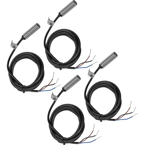 4er-Set Näherungsschalter, 12 mm Durchmesser, induktiver Näherungssensor, NPN-Gleichstrom, 3-adrig, Schließerkontakt, 6–36 V DC, 2 mm Messbereich (1/5)
