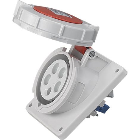 Socle de prise industrielle à encastrer à 20° IP67 - 3P+N+T - 16A - 400V AC - Eur'Ohm
