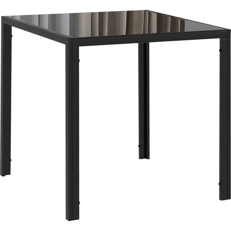 Table à manger carrée MARCO noire (1/5)