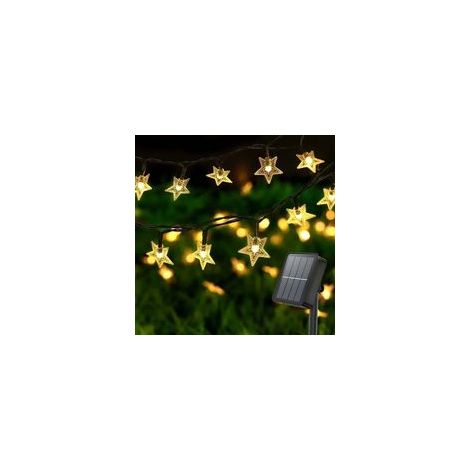 Guirlande Solaire Exterieur, 100 LED 10m Guirlande Lumineuse Exterieure Solaire 8 Modes Guirlande LED Exterieur étanche Forme D'étoile Decoration Lumière Pour Jardin,Terrasse,Balcon,Fête,Noël-Fei Yu (1/4)