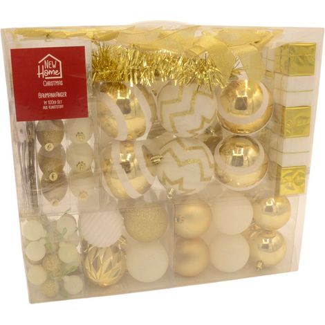 Weihnachts-Baumschmuck-Set 100-tlg Christbaumkugeln Weihnachtsdeko