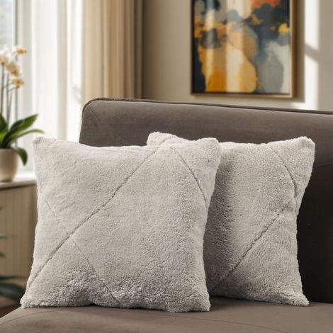 Paco Home 2er Set Kissenbezug Dekokissen Dekorativ Kissenhülle Zierkissen Sofakissen Skandi 2pcs-Set, Creme