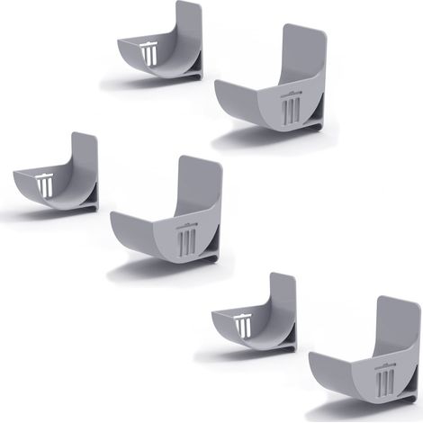 Étagère de rangement pour 3 paires - 7 x 6,5 cm - GRIS - Longueur ajustable - pour sacs poubelle, film alimentaire, papier barbecue jetable, papier aluminium et rouleau à pâtisserie - pour placard, sa (1/4)