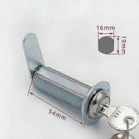 Serrure à came extra longue avec clé, étanche, 54 mm (1/4)
