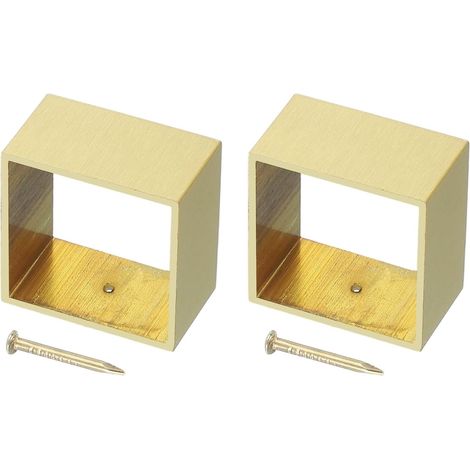 Pcs Brass Furniture Footmuffs, 1.26 x 1.38 x 0.79 Inch Square Cushions for Furniture Legs Gold Foot Covers Floor Protectors for Chair, Table, Sofa, Bed (1/5)