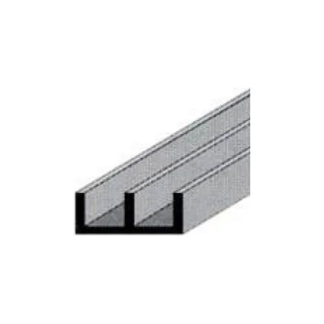 PROFILO DOPPIA U IN ALLUMINIO ANODIZZATO IN BARRE DA 2 METRI LARGHEZZA 20 mm - ALTEZZA 10 mm - SPESSORE 1 mm