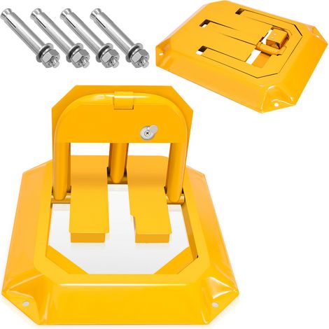 Einfeben – Barrière de parking pliable en acier – Verrouillable avec 3 clés – Dimensions 55,5 x 46 x 32 cm – Pour terrains d'entreprise et parkings privés