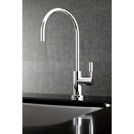 Robinet de cuisine évier lavabo en cuivre poignée unique rotative d'eau chaude et froide à trou contient un tuyau d'arrivée (1/2)