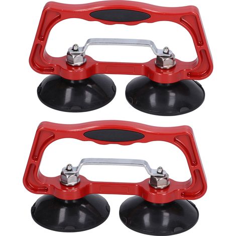 2Pcs Ventouse Double à Vide, Lève-Verre Lourd 35kg avec Poignée, Support Portable pour Carreaux et Miroirs (1/5)
