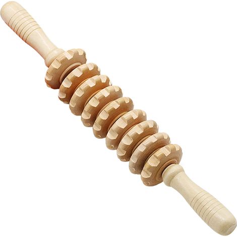 Rouleau de Massage en bois, Point de déclenchement de Massage portatif, bâton de libération musculaire (1/5)