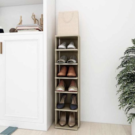 Shoe Cabinet Sonoma Oak 27,5x27x102 cm Engineered Wood vidaXL