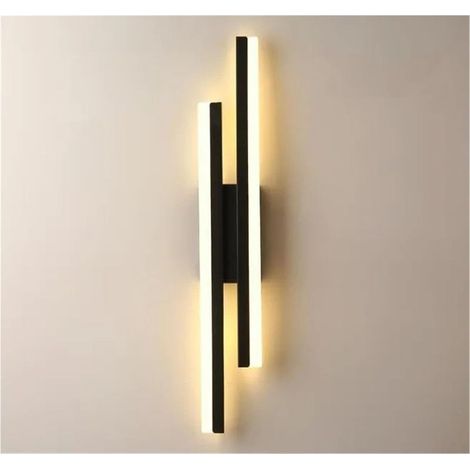 Applique Murale LED for Chambre à Coucher, Tuyau en cuivre, Abat Jour en Acrylique, éclairage intérieur for Salon ou Couloir.(Black Right) (1/5)