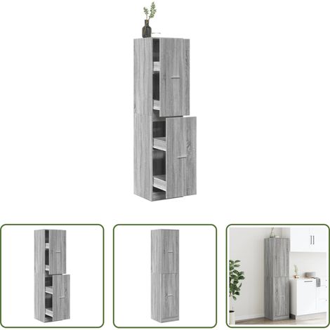 Schrank - Apothekerschrank Grau Sonoma 40x41x174,5 cm Holzwerkstoff (1/5)
