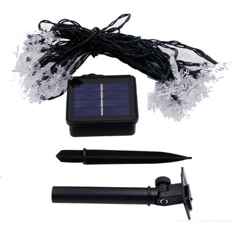 Guirlande lumineuse libellule, 6 m (20 pi), 30 LED solaires, 8 modes d'éclairage, étanche, pour extérieur, jardin (bleu) (1/5)