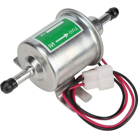 Pompe à carburant électrique, Pompe Gasoil 24V, Pompe à carburant électrique universelle pour bateau et voiture, 24V Filtre en ligne Essence Remplacement (Argent) (1/5)