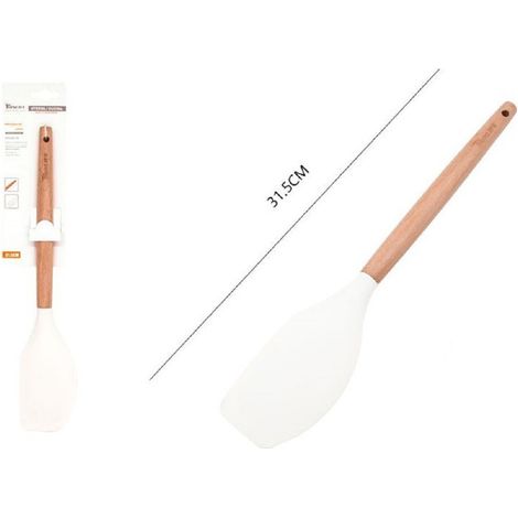 Kaela - Spatola In Silicone Manico Legno Utensile Cucina Dolci Pasticceria 31.5cm 50868 - (1/2)