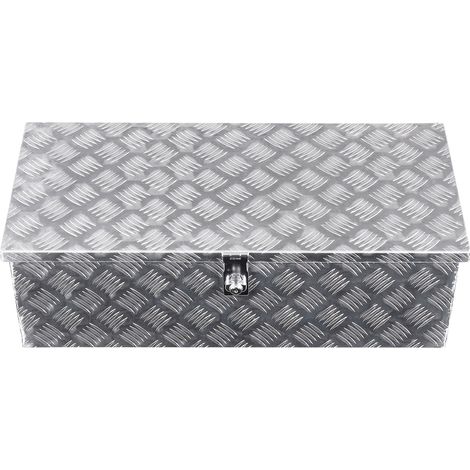 Mophorn Boîte à outils en aluminium pour camion, 762x330,2x243,84 mm, coffre de benne avec surface striée, équipé de poignées latérales et serrure à clé, adaptée aux remorques, camping-cars, argent