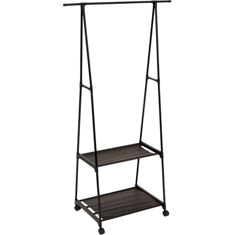 Portant à Vêtements Avec 2 Étagères "Intissa" 156cm Noir
