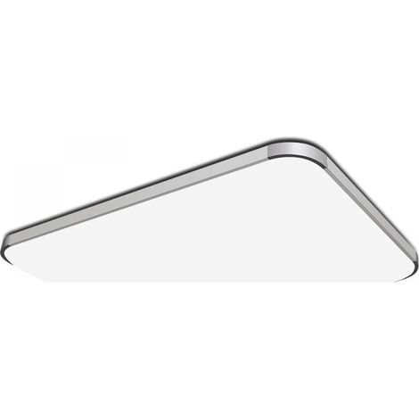 VURAHOME - LED 18W Étanche IP56 Chaud Carré Lumières de Salle de Bain Lampe de Plafond pour Extérieur, Salle de Bain, Cadre argenté épais (1/3)