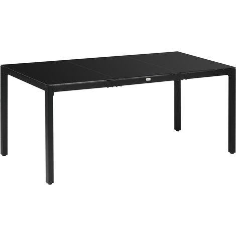 Tavolo da Giardino 180x80x72 cm in Alluminio e Vetro Temperato Nero (1/5)