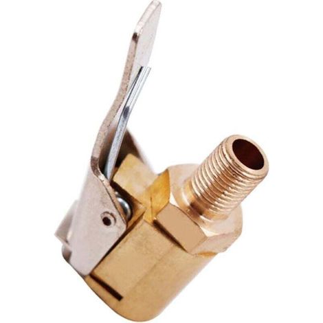Embout de gonflage en laiton, clip de pompe à air, adaptateur de valve de pneu de voiture, connecteur de valve de gonflage, pompe à embout en laiton, clip de valve de gonflage, adaptateur de connecteu (1/4)