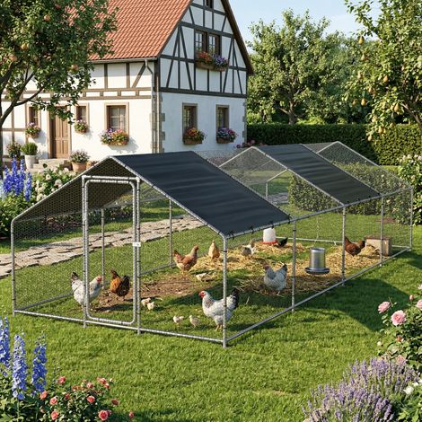 Jaula al aire libre Wels Voladero 3 x 8 x 2 m - Plata y verde escuro [pro.tec]