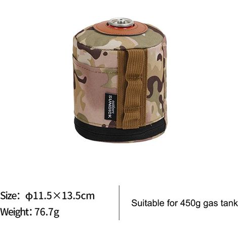 Housse de protection pour bonbonne de gaz 230/450 g, étui pour bouteille de gaz, housse de protection pour bouteille d'air comprimé, boîte à mouchoirs avec poche latérale, étui pour cartouche de gaz, (1/5)