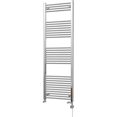 Zennor - Chrome Dual Fuel Towel Rail H1800mm x W600mm Thermostatic - Straight (1/3)